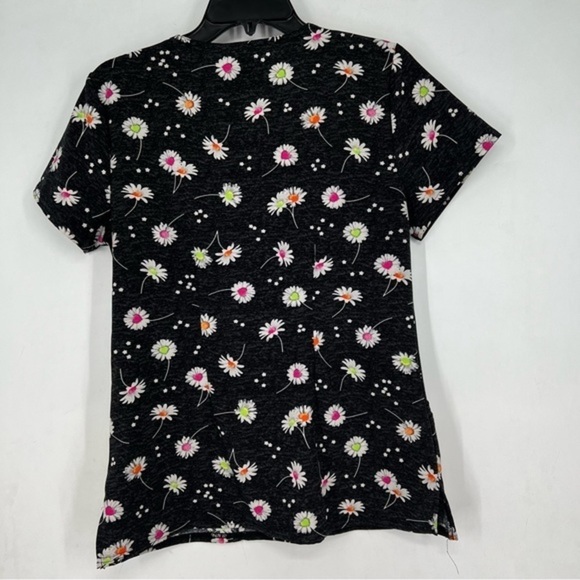5/$25 SALE HEARTSOUL Happy Flowers Daily Scrubs Top SMALL - Picture 5 of 5